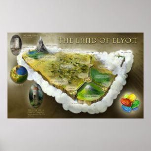 A terra do poster do mapa de Elyon  