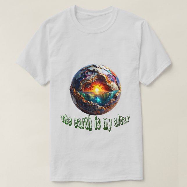 a terra é meu altar 001 Camiseta (Frente do Design)