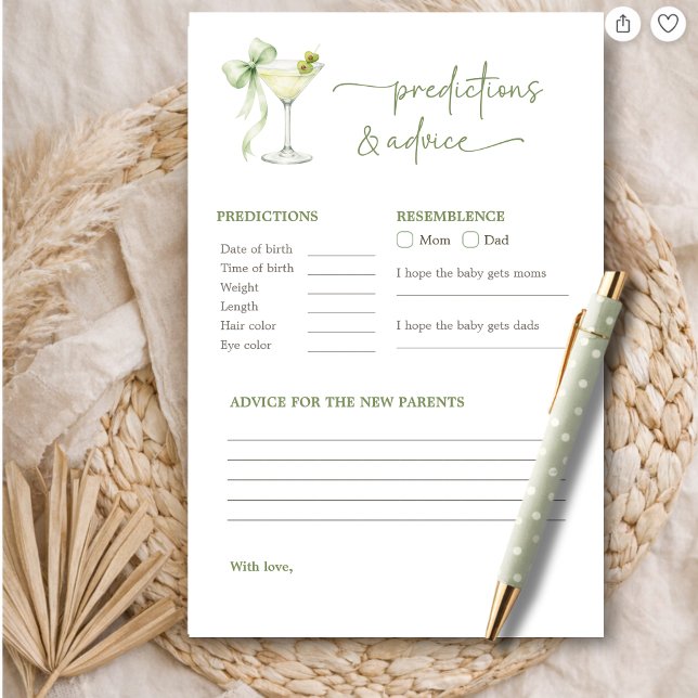 A Tini One Baby Shower Predictions & Advice Game (Criador carregado)