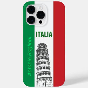 A Torre de Pisa na Bandeira Italiana