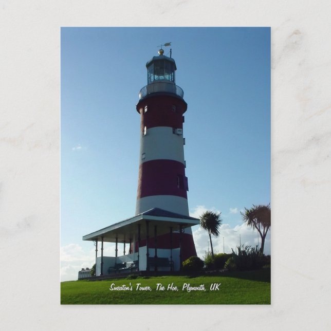 A Torre de Smeaton, cartão postal de Plymouth Hoe (Frente)