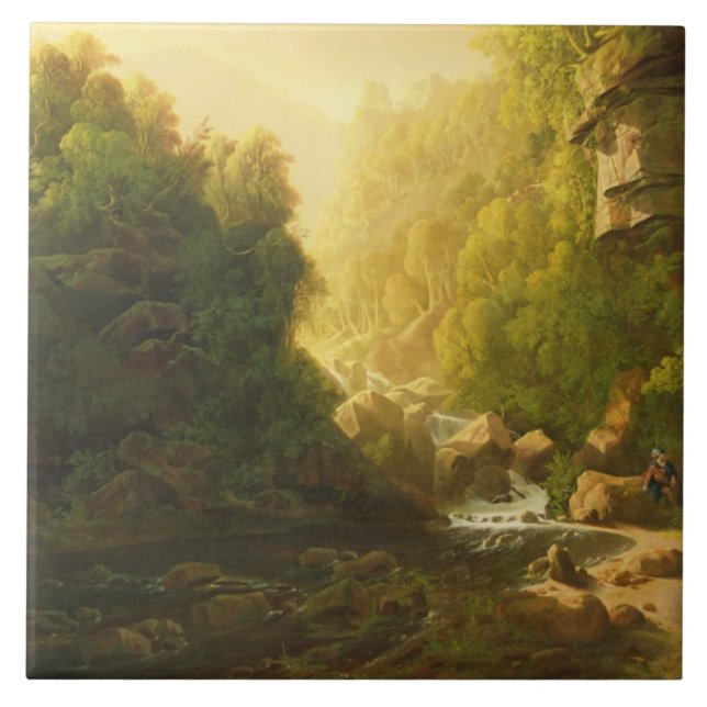 A torrente da montanha, c.1820-30 (óleo em canvas) (Frente)