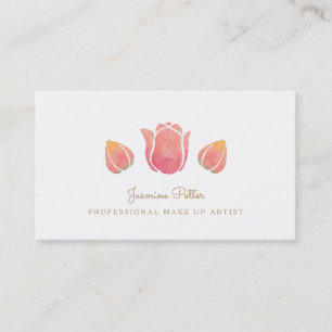 A tulipa cor-de-rosa compo o cartão de visita do