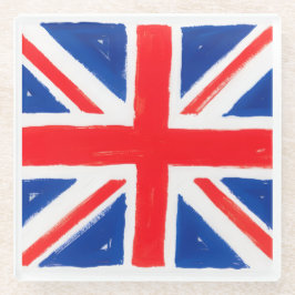 A union jack glass coaster 