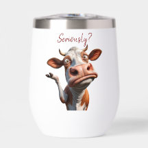 A vaca Bobo - "Sério?" Design de citação engraçado