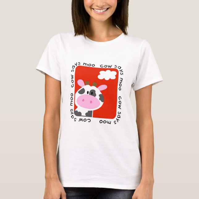 A vaca diz o camiseta e os presentes do MOO (Frente)