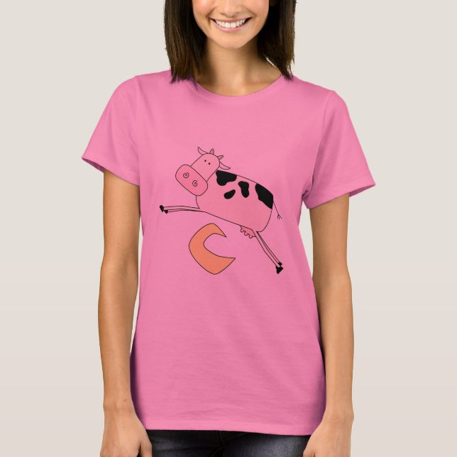 A vaca salta sobre o camiseta e os presentes da (Frente)