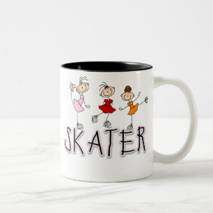 A vara da menina do patinador figura a caneca