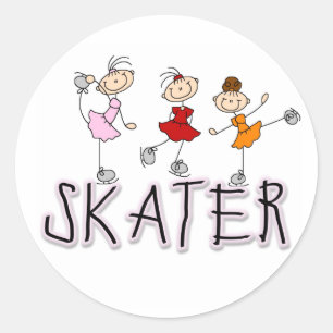A vara da menina do patinador figura a etiqueta