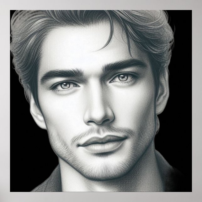 A Very Handsome Young Man on a 24x24 Wall Poster (Frente)