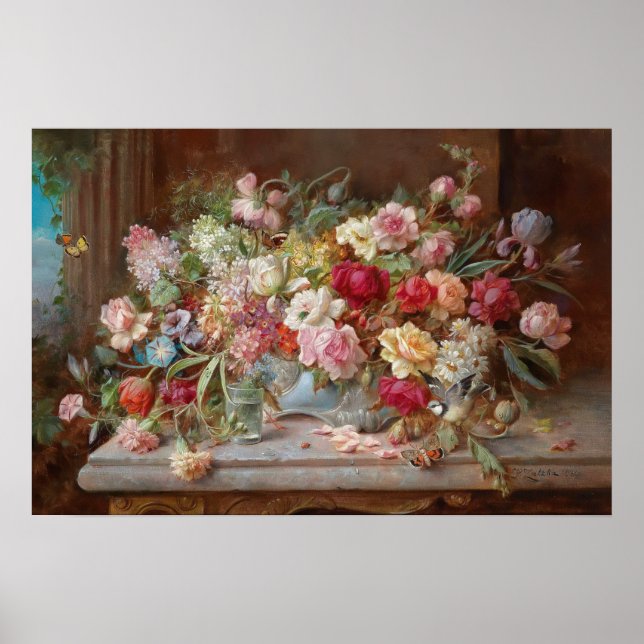 A vida com flores de Hans Zatzka - poster (Frente)