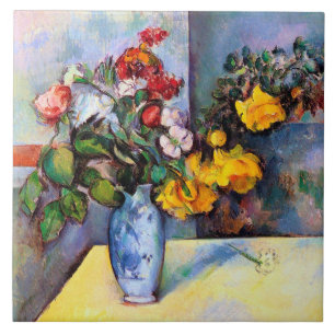 A vida com flores em um vaso, Paul Cezanne
