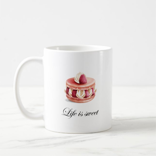 A vida é caneca doce de Macaron (Esquerda)
