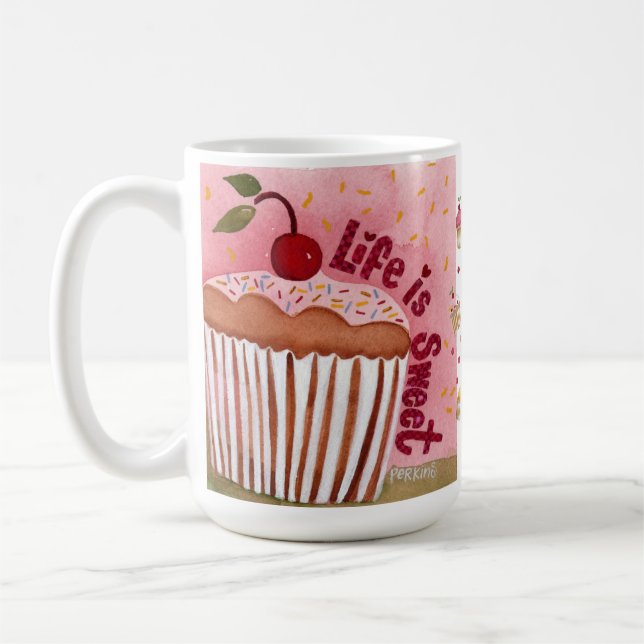 A vida é caneca doce do cupcake (Esquerda)