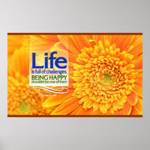 A vida é cheio do poster inspirador dos desafios