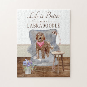 A Vida É Com Um Labradoodle Quebra-cabeça
