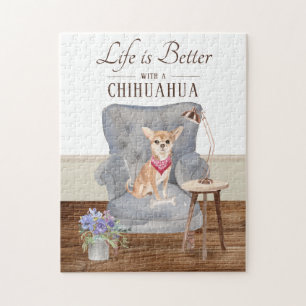 A Vida É Com Um Quebra-cabeça Chihuahua Jigsaw