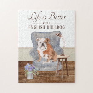 A Vida É Com Um Quebra-cabeça De Cachorro Inglê