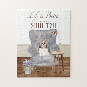 A Vida É Com Um Quebra-cabeça De Jigsaw SHIH TZU