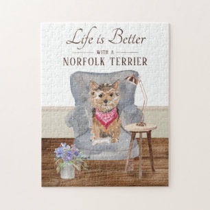 A Vida É Com Um Quebra-cabeça Norfolk Terrier Ji
