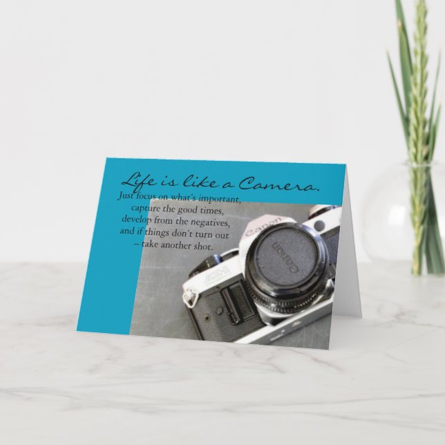 A vida é como um cartão de saudação de câmera (Frente)