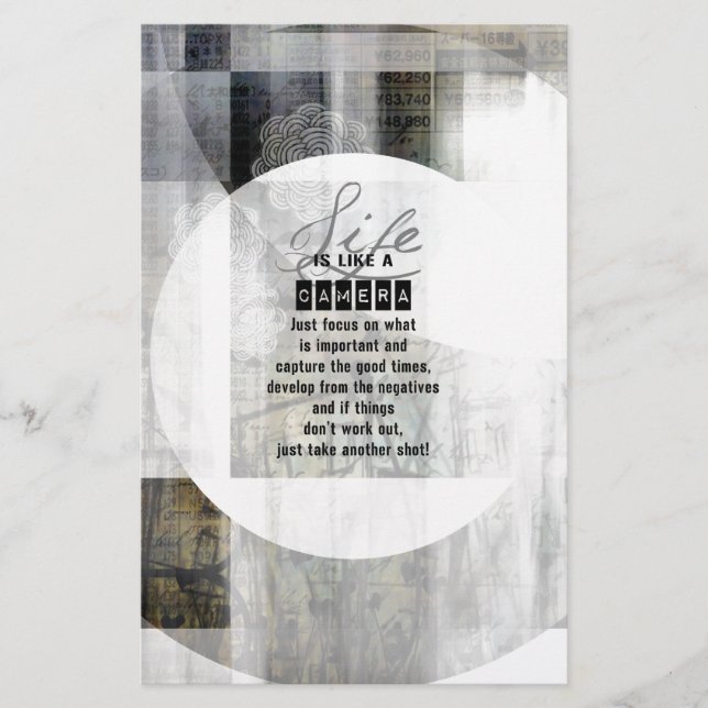 A vida é como uma câmera (Frente)