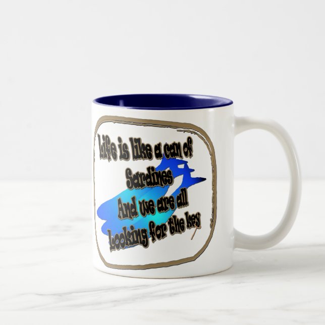 A vida é como uma lata das sardinhas… Caneca (Direita)