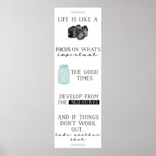 A vida é como umas citações da câmera: Poster