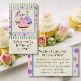 A vida é Cupcakes curtos - Cartões de visitas