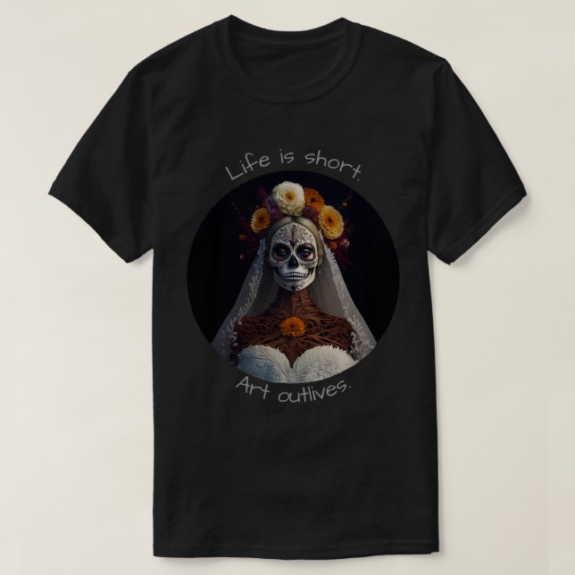 A vida é curta Camiseta Arte sobrevive 02 (Frente do Design)