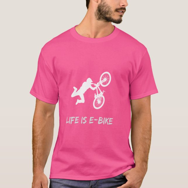 A vida é engraçada com Camisetas de bicicleta elet (Frente)