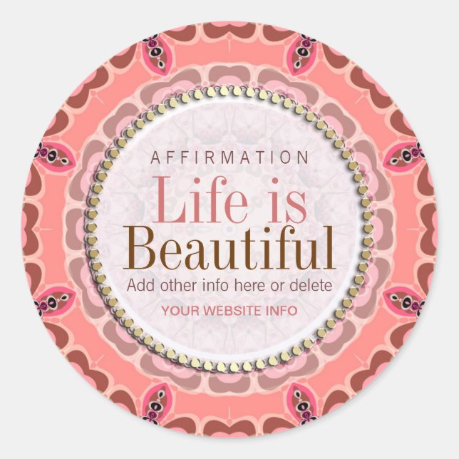 A vida é etiqueta tribal dos rosa bonitos da terra (Frente)