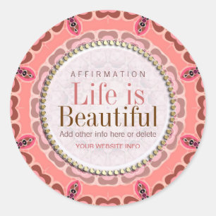 A vida é etiqueta tribal dos rosa bonitos da terra