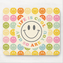 A Vida É Legal Feliz Sorriso Rosto Emoji Mouse Pad