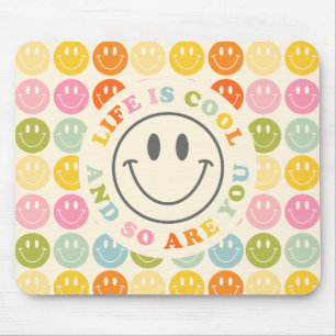 A Vida É Legal Feliz Sorriso Rosto Emoji Mouse Pad