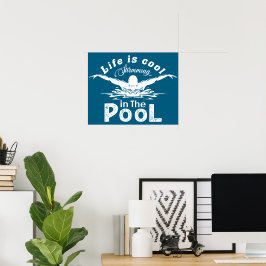 A Vida É Legal No Poster Dos Natações Da Piscina
