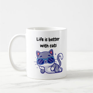 A vida é melhor com a caneca de gatos
