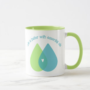 A vida é melhor com a caneca dos óleos essenciai