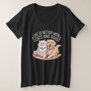 A vida é melhor com camisetas de gatos e cães