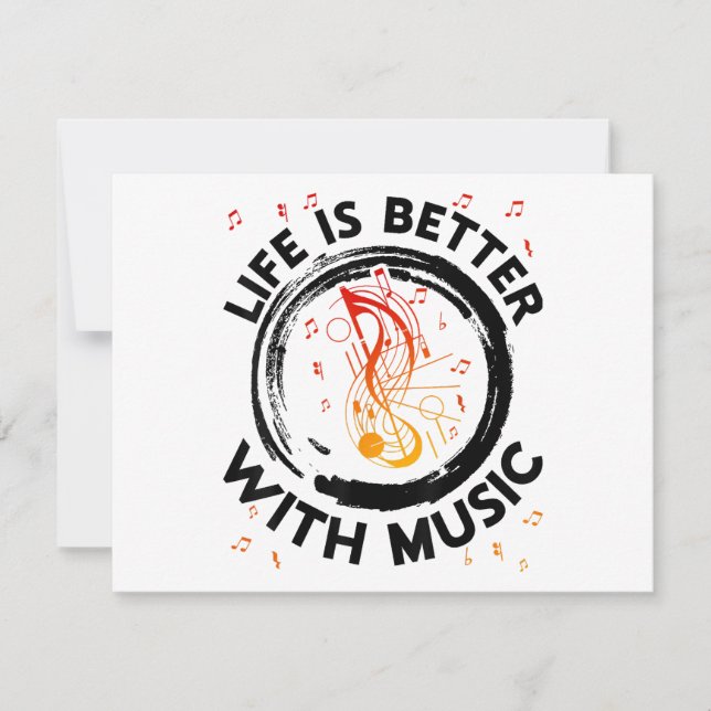 A Vida É Melhor Com Notas De Música Musical Lov (Frente)