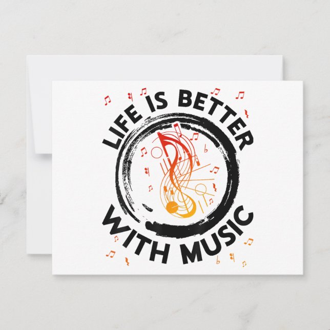 A Vida É Melhor Com Notas De Música Musical Lov (Frente)