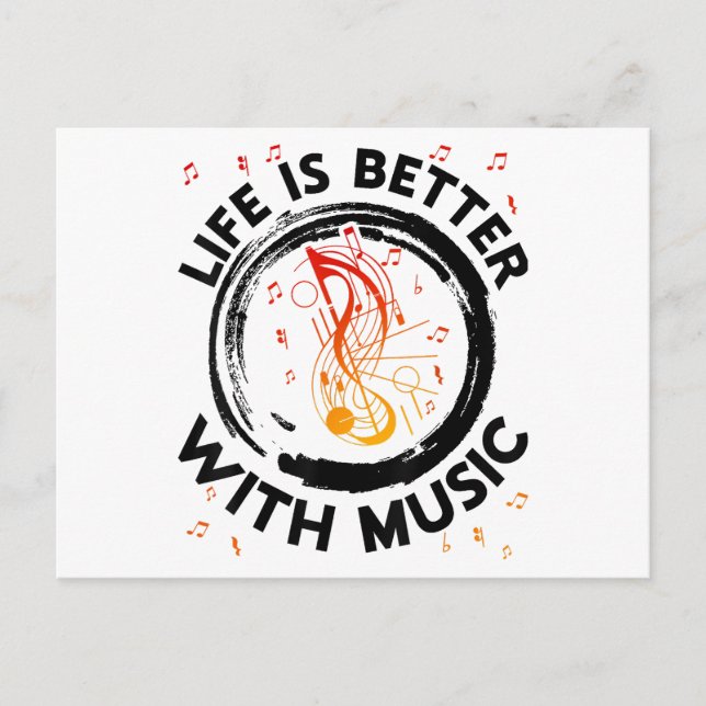 A Vida É Melhor Com Notas De Música Musical Lov (Frente)