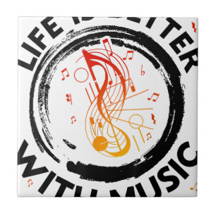 A Vida É Melhor Com Notas De Música Musical Lov