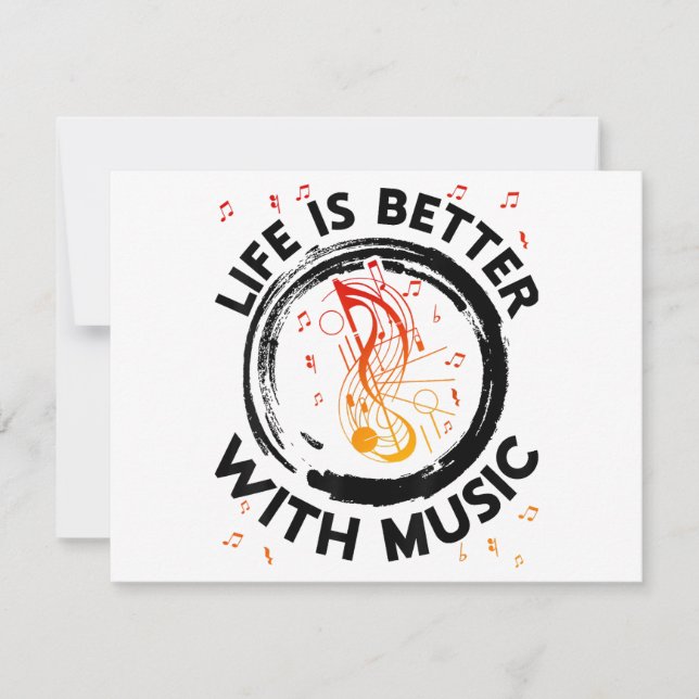 A Vida É Melhor Com Notas De Música Musical Lov (Frente)