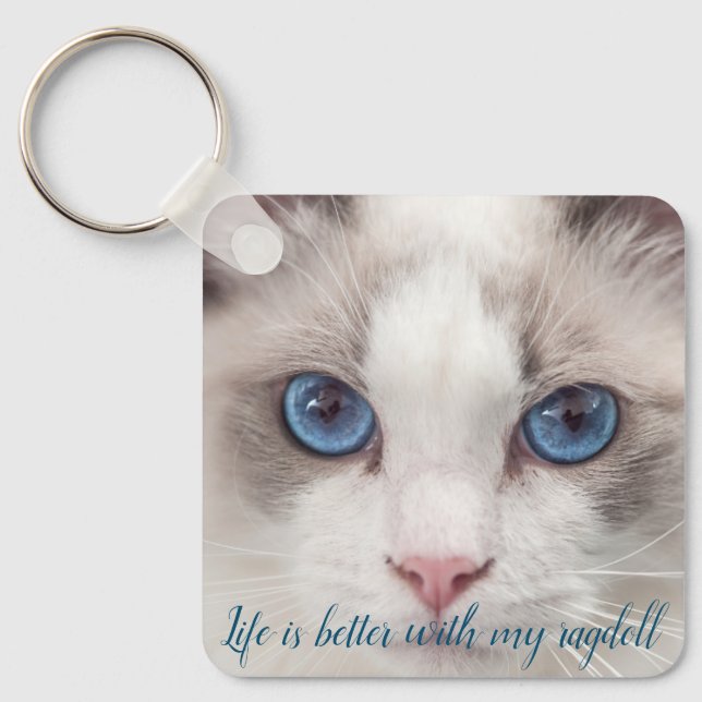 A vida é melhor com o meu Chaveiro Ragdoll (Frente)