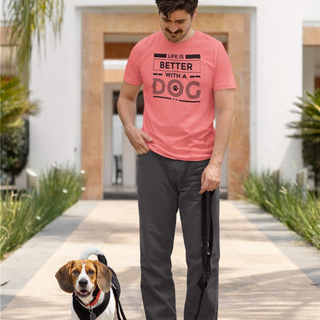 A vida é melhor com um cachorro moderno em preto (Criador carregado)