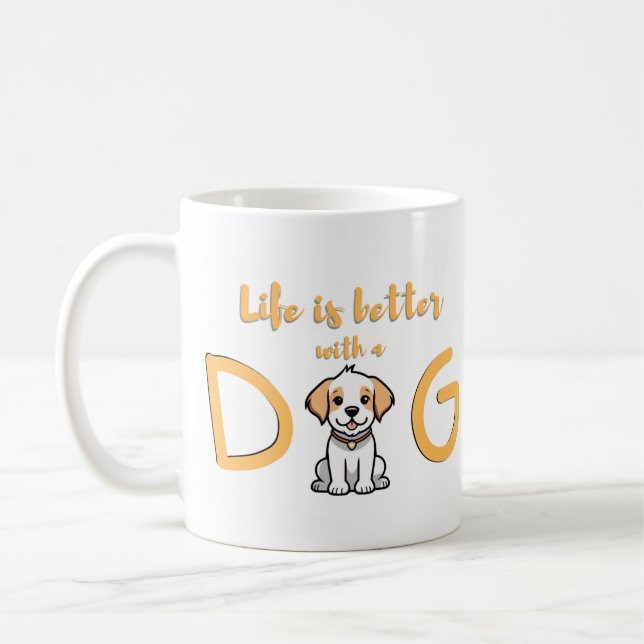A vida é melhor com um cão - caneca (Esquerda)