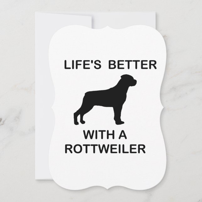 A vida é melhor com um cartão rottweiler (Frente)