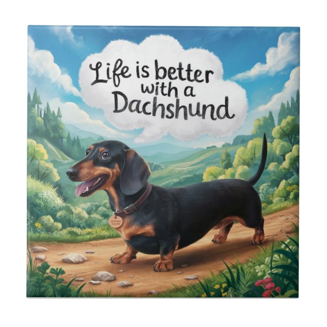 A Vida É Melhor Com Um Dachshund (Frente)