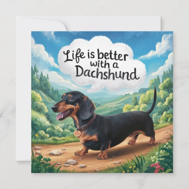 A Vida É Melhor Com Um Dachshund (Frente)